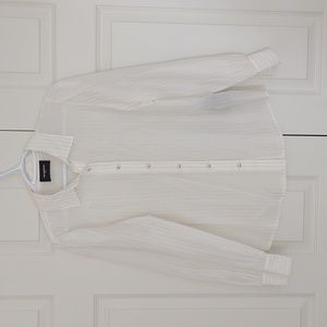 The Kooples Cotton/Silk Smart Ecru Shirt with Gold Lurex